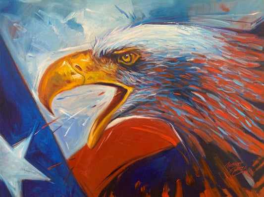 "Eagle with Flag" Fine Art Print