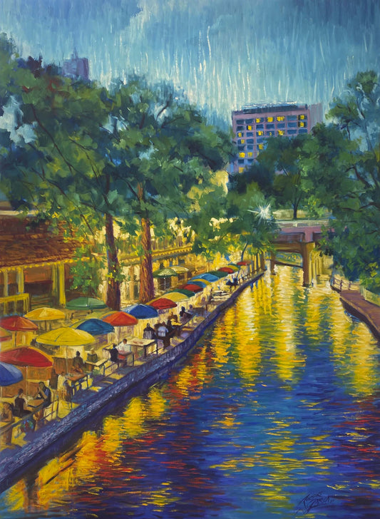 "San Antonio Riverwalk Lights" Fine Art Print